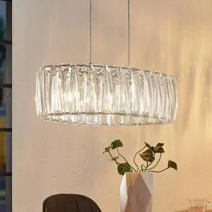 Hängelampe Sofia Lindby, dimmbar, klar / transparent, für Wohn- / Esszimmer, Kunststoff, Modern, Pendelleuchte