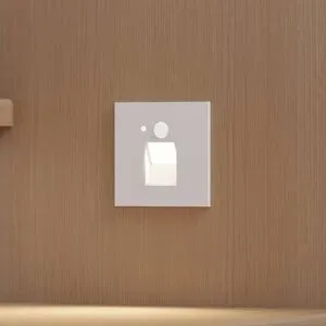 Arcchio LED-Einbaulampe Neru, 7 cm, weiß, eckig, Sensor Neru, weiß / opal, für Wohn- / Esszimmer, Aluminium, Modern, Wandeinbaustrahler