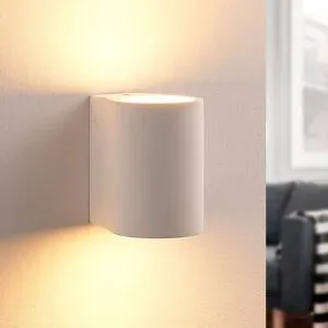 Wandlampe Jannes Lindby, dimmbar, weiß / opal, für Wohn- / Esszimmer, Gips / Ton, Modern, Wandleuchte, Wandlampe Innen