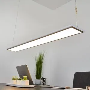 Hängelampe Samu Arcchio, dimmbar, weiß / opal, für Arbeitszimmer / Büro, Kunststoff, Modern