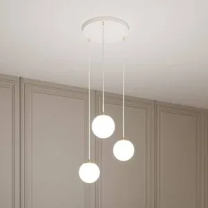 Glas Hängelampe Royal EMIBIG LIGHTING, dimmbar, weiß / opal, für Wohn- / Esszimmer, Modern, Pendelleuchte