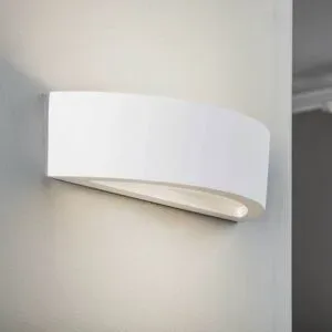 Wandlampe KONSTANTIN Lindby, dimmbar, weiß / opal, für Wohn- / Esszimmer, Gips / Ton, Modern, Wandleuchte, Wandlampe Innen