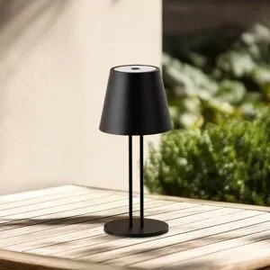 Lindby LED-Akkutischlampe Janea TWIN, schwarz, Metall Lindby, dimmbar, schwarz, Metall, Modern