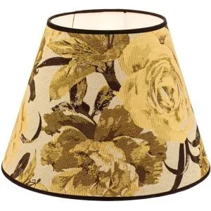 Lampenschirm Sofia Höhe 25 cm, Blumenmuster gelb Duolla, gelb / orange, Textil / Stoff / Seide