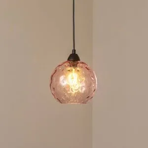 Glas Hängelampe Benek Opviq, dimmbar, violett / pink / rose, für Wohn- / Esszimmer, Glas, Junges Wohnen, Pendelleuchte