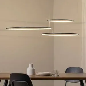 Hängelampe Saturno Milagro Lighting, schwarz, für Wohn- / Esszimmer, Metall, Modern