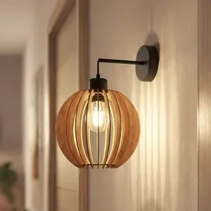 Wandlampe Clay MCJ, dimmbar, Holz hell, für Wohn- / Esszimmer, Holz, Skandinavisch, Wandleuchte, Wandlampe Innen
