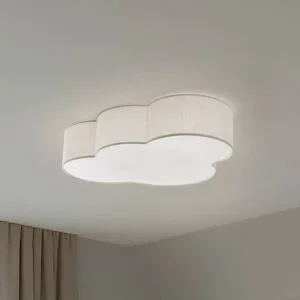 Deckenlampe Cloud TK Lighting, dimmbar, creme / amber, für Kinderzimmer, Textil / Stoff / Seide, Junges Wohnen, Deckenlampe