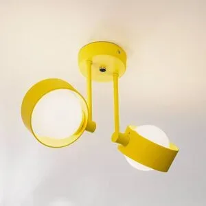 Deckenlampe Mado Argon, dimmbar, gelb / orange, für Wohn- / Esszimmer, Metall, Modern, Deckenlampe