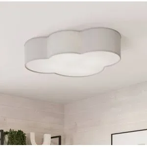 Deckenlampe Cloud TK Lighting, dimmbar, alu / grau / zink, für Wohn- / Esszimmer, Textil / Stoff / Seide, Junges Wohnen, Deckenlampe