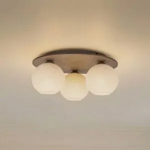 Deckenlampe Virlo TK Lighting, dimmbar, Holz hell, für Wohn- / Esszimmer, Glas, Deckenlampe