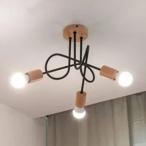 Deckenlampe Oxford HELAM, dimmbar, schwarz, für Wohn- / Esszimmer, Metall, Modern, Deckenlampe