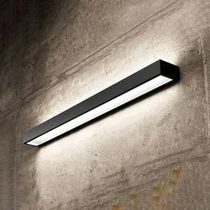 Wandlampe Mera MCJ, schwarz, für Flurbereich, Metall, Modern, LED Wandleuchte, Wandlampe Innen
