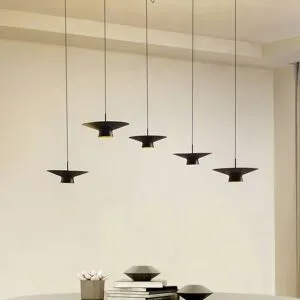 Hängelampe Norvind Lindby, dimmbar, schwarz, für Wohn- / Esszimmer, Metall, Modern