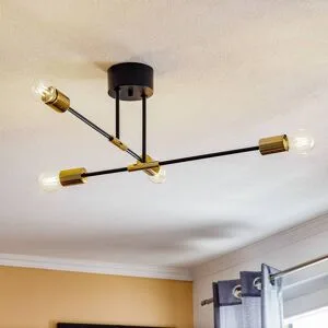 Deckenlampe Ilia Luminex, dimmbar, schwarz, für Wohn- / Esszimmer, Metall, Modern, Deckenlampe