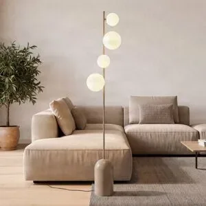 Stehlampe Etno LP4 EMIBIG LIGHTING, creme / amber, für Wohn- / Esszimmer, Glas, Modern, Stehlampe