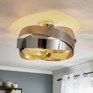 Deckenlampe Tornado Domiluce, dimmbar, chrom / silber, für Wohn- / Esszimmer, Metall, Modern, Deckenlampe
