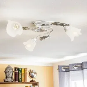 Deckenlampe Marilena ONLI, dimmbar, chrom / silber, für Wohn- / Esszimmer, Metall, Florentiner, Deckenlampe