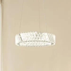 Hängelampe Glacis Lucande, klar / transparent, für Wohn- / Esszimmer, Glas, Design