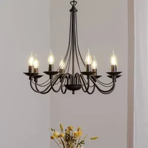 Kronleuchter Rosa ALDEX, dimmbar, schwarz, für Wohn- / Esszimmer, Metall, Kronleuchter
