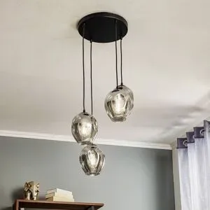 Glas Hängelampe Starla EMIBIG LIGHTING, dimmbar, schwarz, für Wohn- / Esszimmer, Glas, Modern, Pendelleuchte