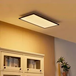 LED Panel Lamin Lindby, dimmbar, schwarz, für Wohn- / Esszimmer, Modern, LED Deckenleuchte