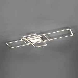 Deckenlampe Carphira Grau Metall 105 cm 6.5 cm - Farbe: Nickel matt - LED - Lichtfarbe: Warmweiss - Kaltes Tagesweiss - Deckenlampe- LED