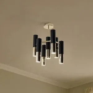 Deckenlampe Orino Domiluce, dimmbar, messing / gold, für Wohn- / Esszimmer, Metall, Modern, Deckenlampe