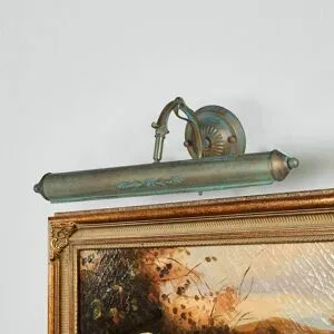 Lindby Bilderlampe Kalea, 46 cm, 2-flammig, grünspan, E14 Kalea Lindby, dimmbar, bronze / altmessing, für Wohn- / Esszimmer, Metall, Antik, Wandleuchte, Wandlampe Innen