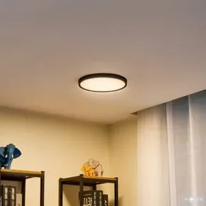 LED Deckenlampe Pravin Lindby, dimmbar, schwarz, für Wohn- / Esszimmer, Kunststoff, Modern, LED Deckenleuchte