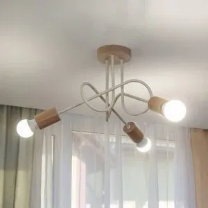 Deckenlampe Oxford HELAM, dimmbar, creme / amber, für Wohn- / Esszimmer, Metall, Modern, Deckenlampe
