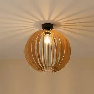 Deckenlampe Clay MCJ, dimmbar, Holz hell, für Wohn- / Esszimmer, Holz, Skandinavisch, Deckenlampe