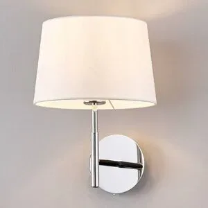 Wandlampe Dorothea Lucande, dimmbar, chrom / silber, für Wohn- / Esszimmer, Textil / Stoff / Seide, Modern, Wandleuchte, Wandlampe Innen