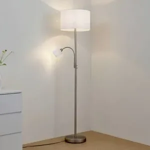 Stehlampe Jaileen Lindby, weiß / opal, für Wohn- / Esszimmer, Metall, Modern, Stehlampe