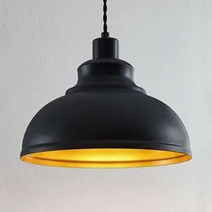 Hängelampe Albertine Lindby, dimmbar, schwarz, für Wohn- / Esszimmer, Metall, Vintage, Pendelleuchte