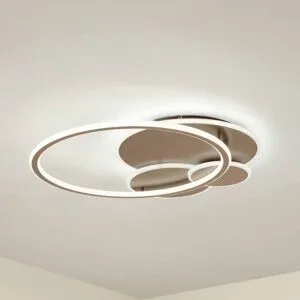 Deckenlampe Circulo Lucande, dimmbar, braun / rost, für Wohn- / Esszimmer, Metall, Modern, Deckenlampe