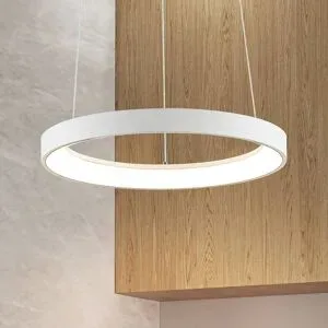 Hängelampe Vivy Arcchio, dimmbar, weiß / opal, für Küche, Metall, Modern