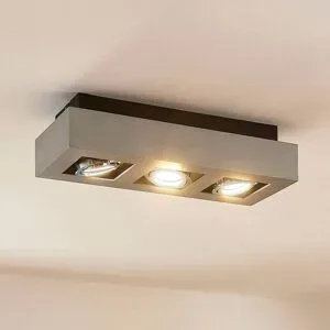 Arcchio Strahler Vince, 36 cm, 3-flammig, silber, GU10 VINCE Arcchio, dimmbar, alu / grau / zink, für Flurbereich, Aluminium, Modern, Strahler