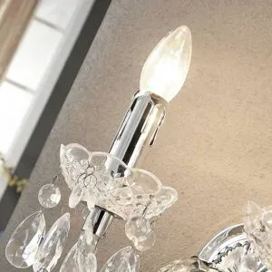 Wandlampe Merida Lindby, dimmbar, klar / transparent, für Wohn- / Esszimmer, Kunststoff, Antik, Wandleuchte, Wandlampe Innen