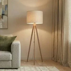 Stehlampe Grand TK Lighting, Holz dunkel, für Wohn- / Esszimmer, Holz, Modern, Stehlampe