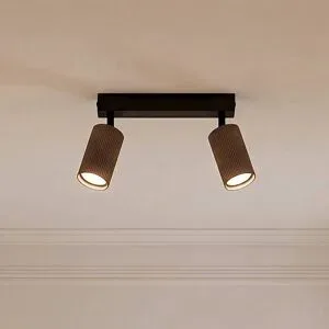 Deckenstrahler Tune, 2-flammig, braun, Metall, Länge 44 cm Tune TK Lighting, dimmbar, braun / rost, für Wohn- / Esszimmer, Aluminium, Strahler