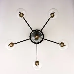 Deckenlampe Figaro Jupiter, dimmbar, schwarz, für Wohn- / Esszimmer, Glas, Modern, Deckenlampe
