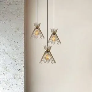 Hängelampe Kirpi 3086 Opviq, dimmbar, messing / gold, für Wohn- / Esszimmer, Metall, Pendelleuchte