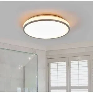 Deckenlampe Lyss Lindby, weiß / opal, für Badezimmer, Glas, Modern, Deckenlampe