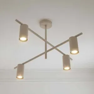 Deckenlampe Marilou Lindby, dimmbar, creme / amber, für Wohn- / Esszimmer, Metall, Modern, Deckenlampe