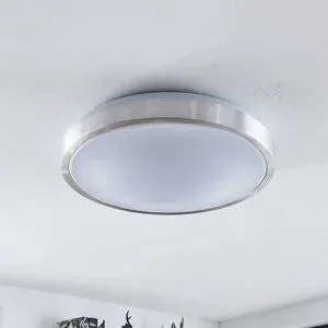 LED Deckenlampe Emelie Lindby, alu / grau / zink, für Wohn- / Esszimmer, Aluminium, Modern, LED Deckenleuchte