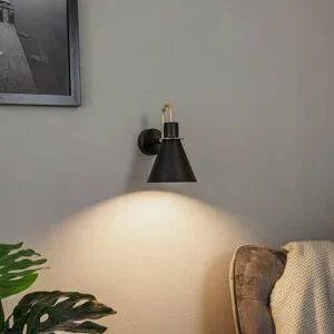 Wandlampe Bona Argon, dimmbar, schwarz, für Wohn- / Esszimmer, Metall, Modern, Wandleuchte, Wandlampe Innen
