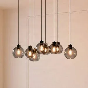 Glas Hängelampe Cubus TK Lighting, dimmbar, schwarz, für Wohn- / Esszimmer, Glas, Modern, Pendelleuchte
