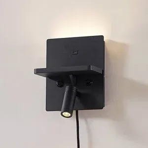 Wandlampe Auden Lindby, schwarz, für Wohn- / Esszimmer, Metall, Modern, LED Wandleuchte, Wandlampe Innen