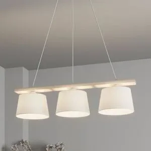 Holz Hängelampe Sweden Euluna, dimmbar, für Wohn- / Esszimmer, Textil / Stoff / Seide, Pendelleuchte